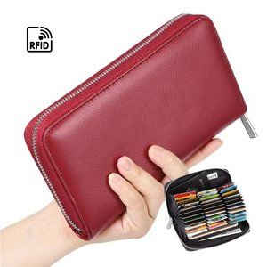 SPRING SPECIAL *** UNISEX wallet / Split leather / WINE RED / RFID protection